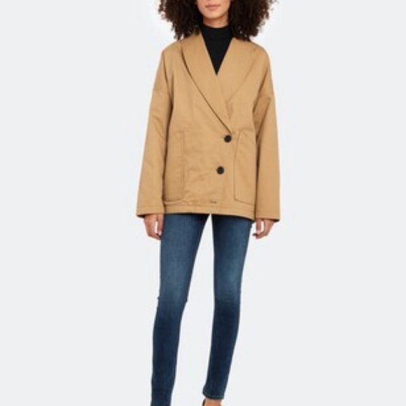 - NEW BILLIE THE LABEL "JETT" OVERSIZED KHAKI UTILITY COAT JACKET SZ M - Picture 1 of 7